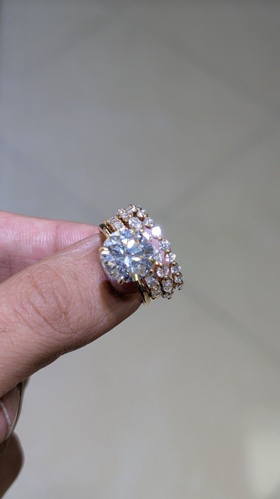 4.39Ct Round Brilliant Diamond Ring (Stackable Style Optional)