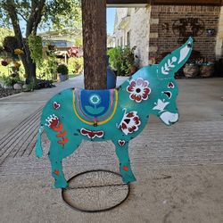 Metal Donkey Yard Art. $55 each. Planters, Plants, Pottery, Talavera, Clay Pots.