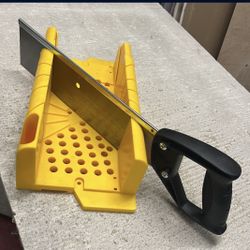 Tools - 12” Miter Box, Heavy Duty Plastic with Ruled Edge, 45 & 90 Degree Fixed Cut Angles to Include a Saw by Stanley. ONLY $15.