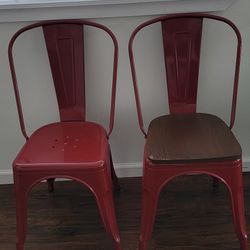 METAL CHAIRS MOST WITH WOOD SEATS!