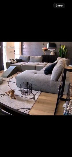 Rooms To Go Grey Modern Modular Couch