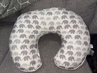 Neutral Gray Elephant Boppy Nursing Pillow w Cover