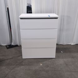 White Laminate Four-Drawer Dresser