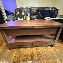 Convertible Coffee Table with Drawers (pulls out to full size coffee table)