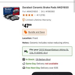 nissan altima front brake pads