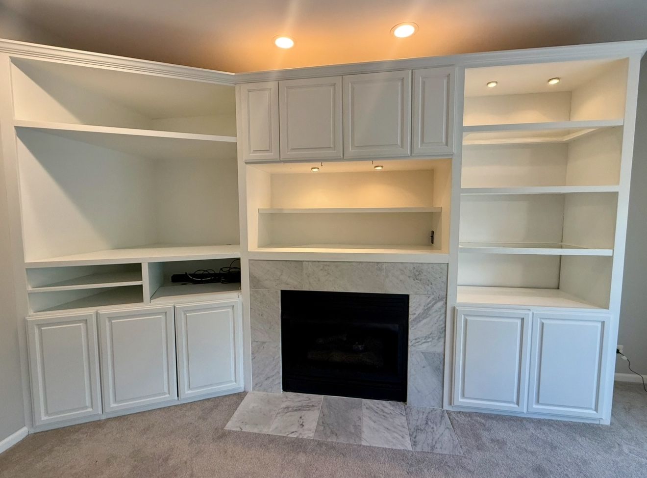 Custom built Entertainment Center with fireplace