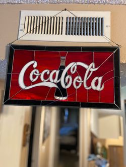 Coca-Cola Stained Glass Hanging Sign