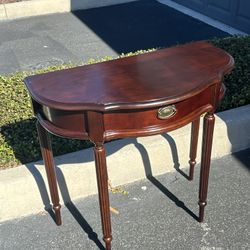 Vintage Half-Round Solid Wood Entry Table | Sturdy & Aesthetic