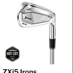 Srixon ZXi4+ZXi5 Combo Irons — Aerotech Steelfiber i110 Stiff  — Brand New
