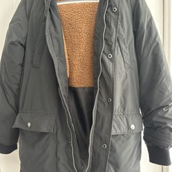 Charcoal/black Hooded Coat