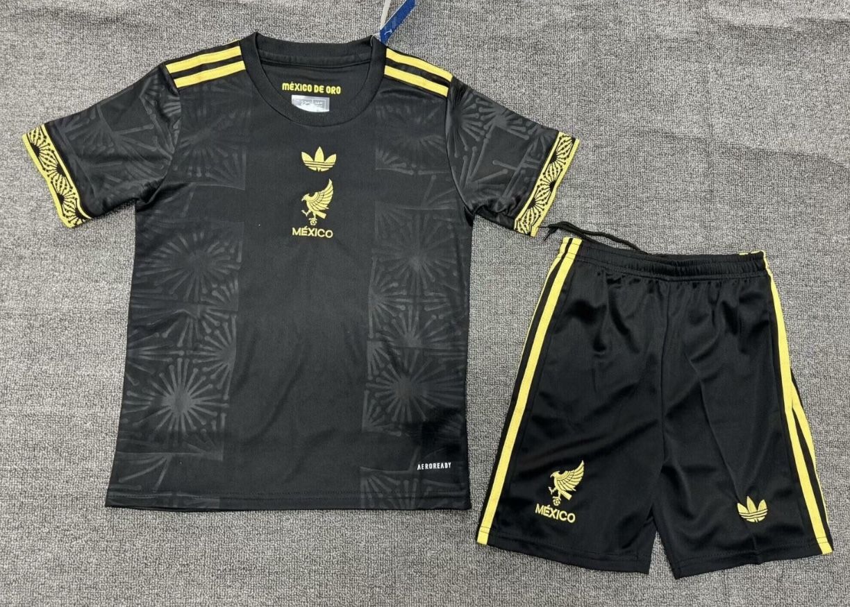 Adidas Mexico black soccer kit for kids