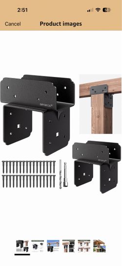 2Pack Stainless Steel Bracket for Wood 6x6(Actual 5.5"x5.5") Post to 4x6(Actual 3.5"x5.5") Beam Connector Post Anchor Base Metal Hardware ( P6x6-B(4x4