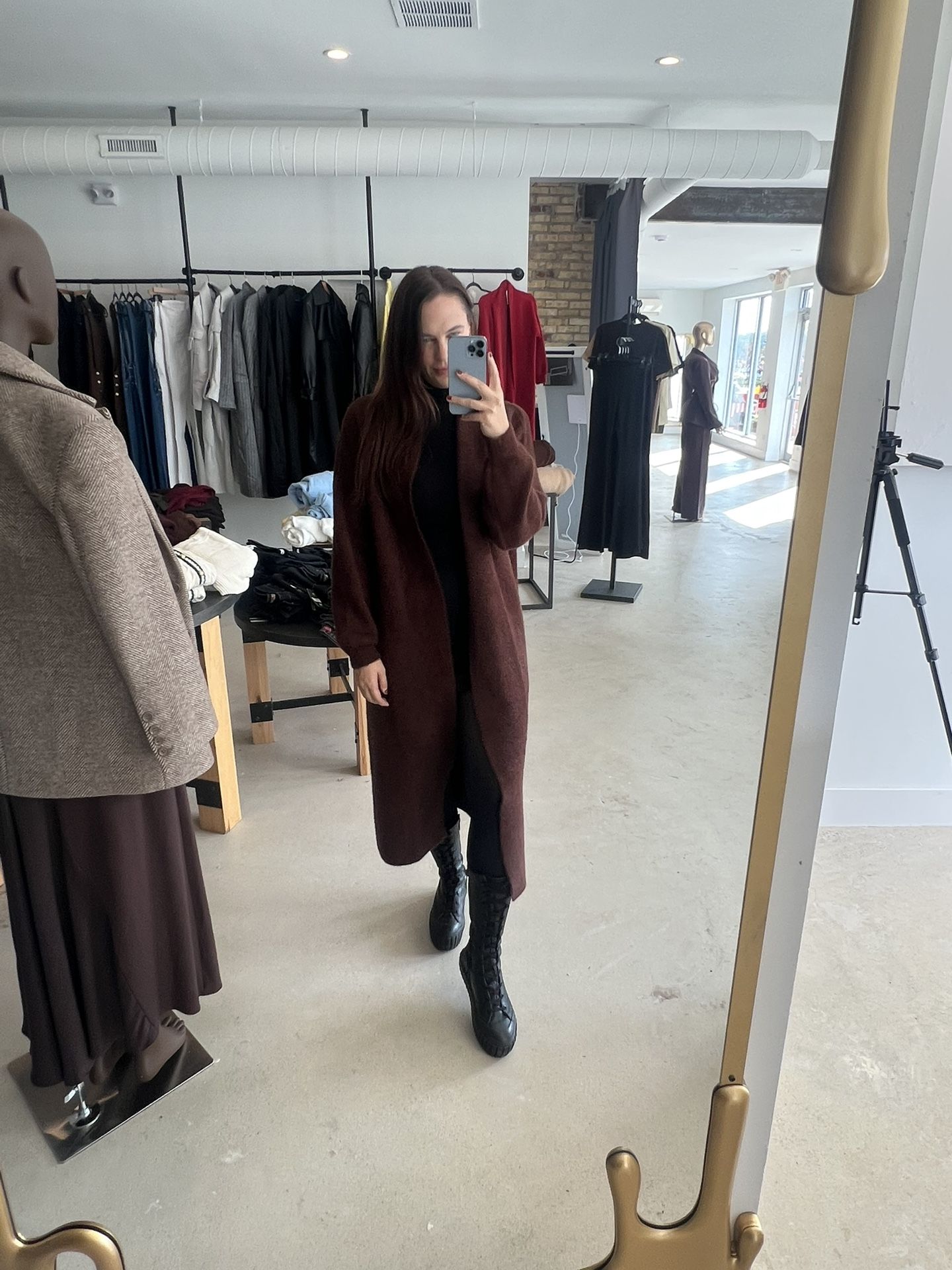 Chocolate brown midi Cardigan