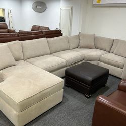 Furniture- 4 Pc Heavenly Fabric Sectional With Chaise- Radley