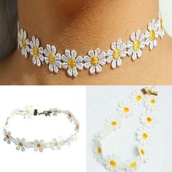 Daisy Choker Necklace Bracelet Headband New