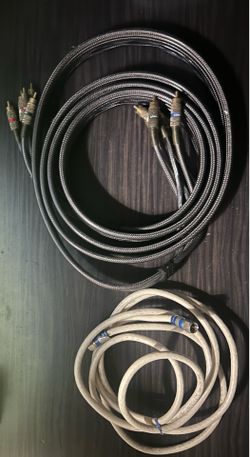 RCA Male to RCA Male Stereo Audio Interconnect Cable Lot, Black/Gray Round