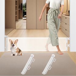 2pcs Short Dog Gate Pet Gates 14" H Puppy Gate, Retractable Extends to 59 Inches for Stairs & Doorways Hallways
