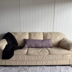White Leather Couch FREE DELIVERY