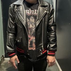 Leather motorcycle Jacket Size 42 Straight To Hell 