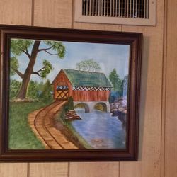 Vintage Folk Art Water Color
