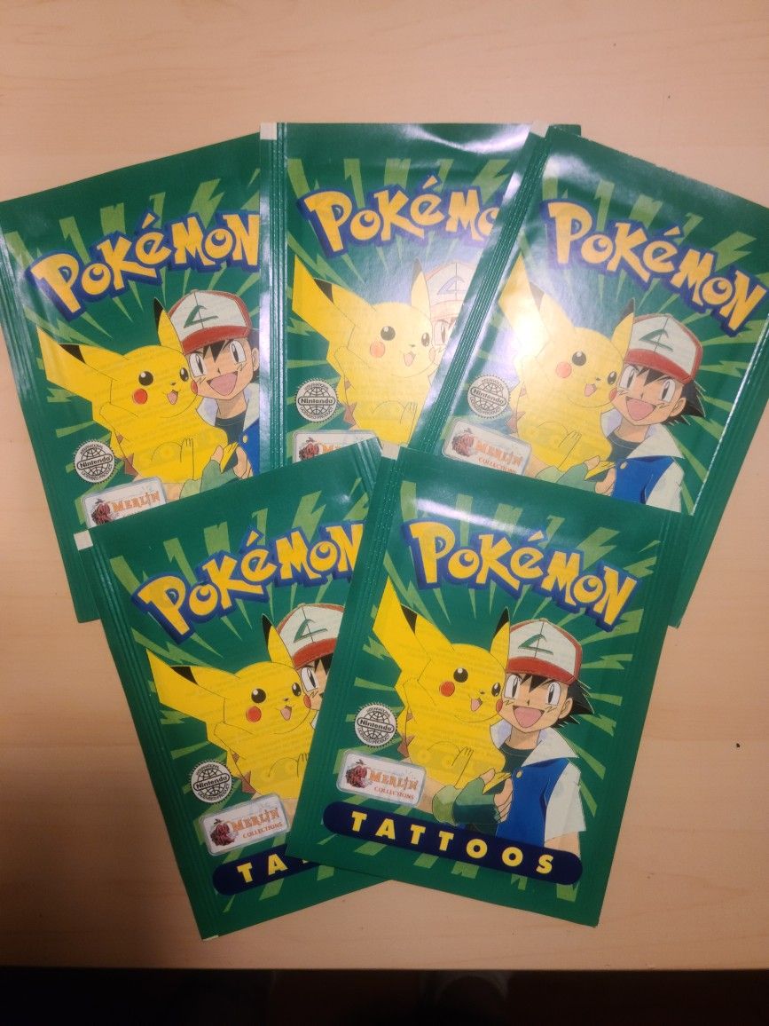 1998 Nintendo Topps Merlin Pokemon Tattoo Packs