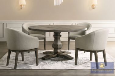 Dining set 5 Pc Weathered Grey Finish, Fabric, New Especial price