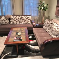 Couch/Sleeper Set (Couch, Love Seat, Table, Rug)
