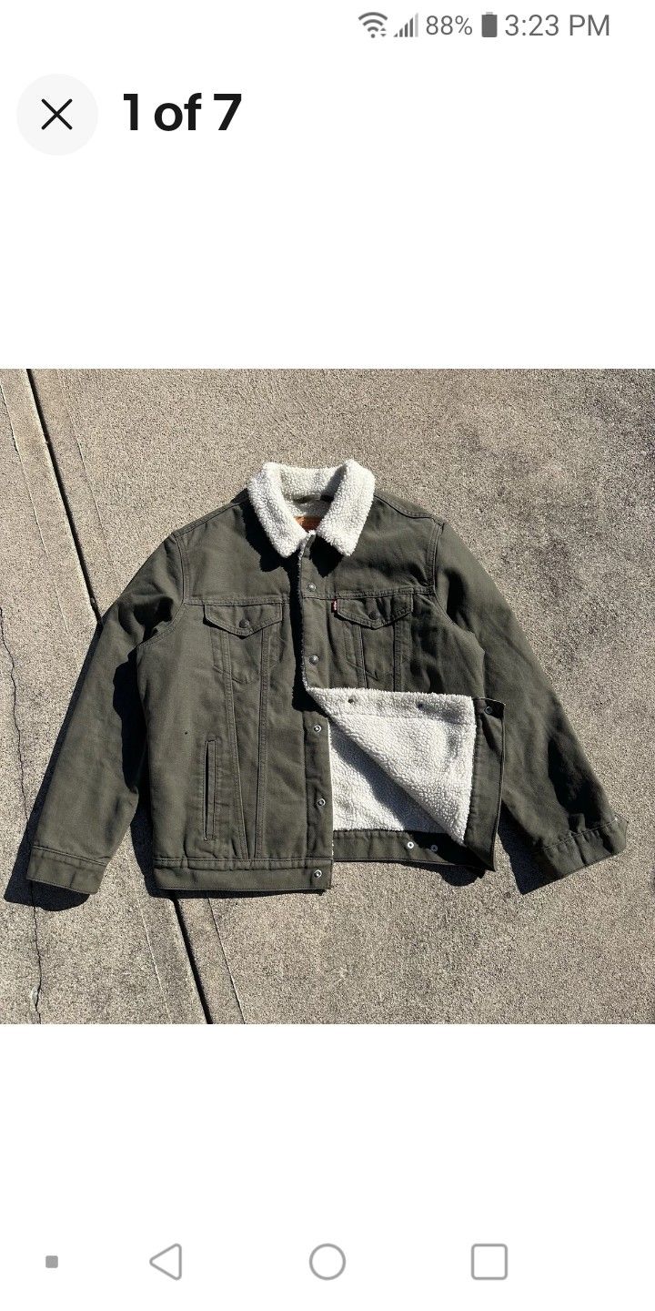 Levis Trucker Jacket Army Green XL