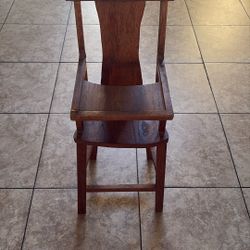 Vintage Wooden Doll Highchair 