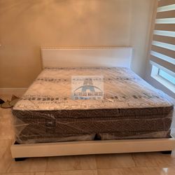 King mattress pillow top and box spring set (2pc - brand new) 