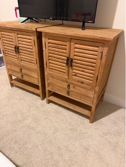 2 distressed night stands