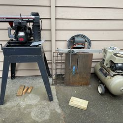 Tools Craftsman: radial saw, air compressor