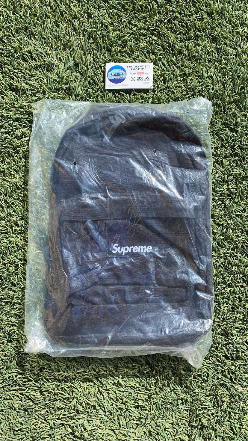 Supreme Black Canvas Backpack