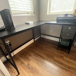 Black Corner Desk 