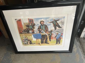 Barry Leighton Jones Pencil Signed Lithograph Men At Work 