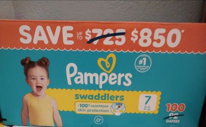 Brand new Pampers Swaddlers size 7 box has 100 Diapers