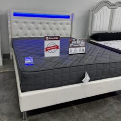 NEW QUEEN BED FRAME WITH MATTRESS 