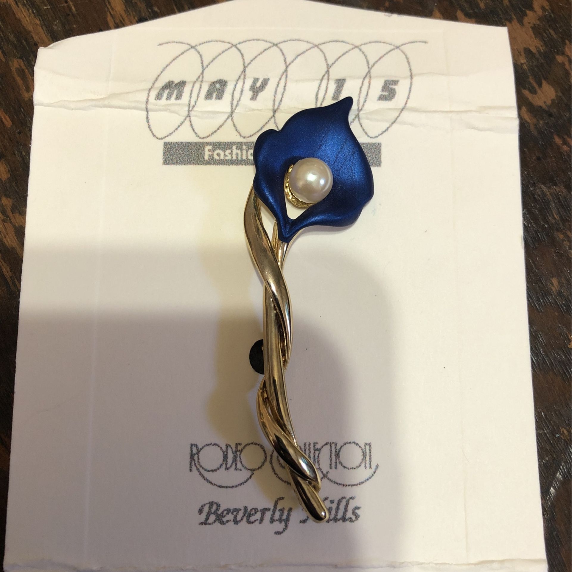 Blue Flower Brooch Pin