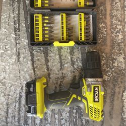 Ryobi With Battery And Bits 