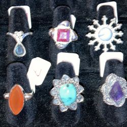 Silver Crystal Rings 