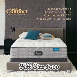 Beautyrest Harmony Lux Carbon 13.75” Medium Full Size