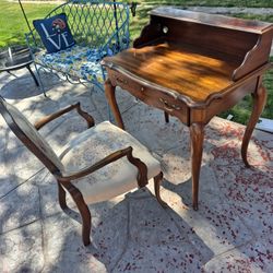Desk And Antique  Chair
