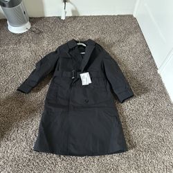 US Military Men's All Weather Black Trench Coat