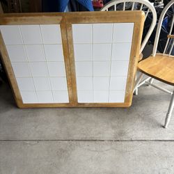White Tile Dining Table With Chairs