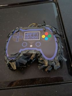 Game controller mini pinata with purple border