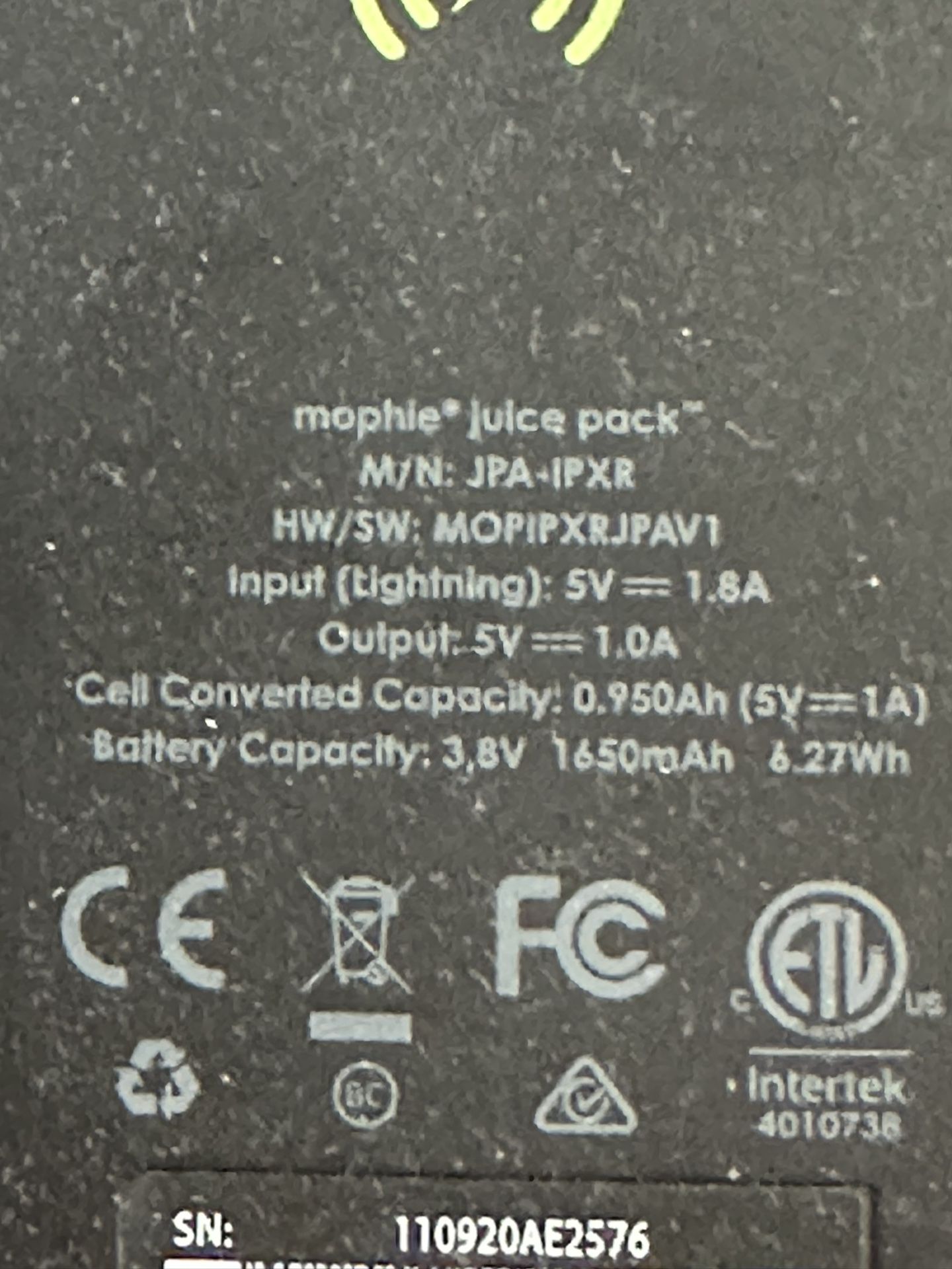 Mophie Juice Pack iPhone X, XR, Xs Or Xs Max