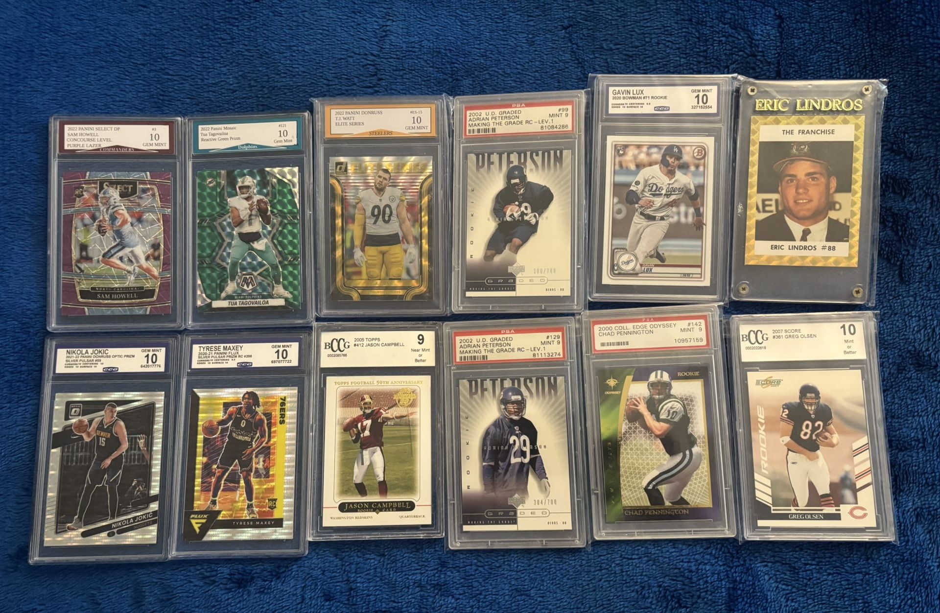 12 sports graded sports card lot football baseball basketball Psa Beckett