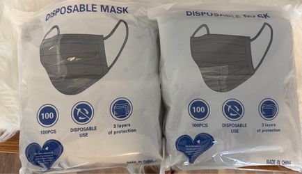 200 pc black disposable masks
