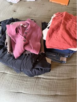 Pile of Everlane/Madewell clothes