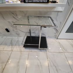 Modern Chrome & Glass Bar Cart with Dual-Tier Shelving